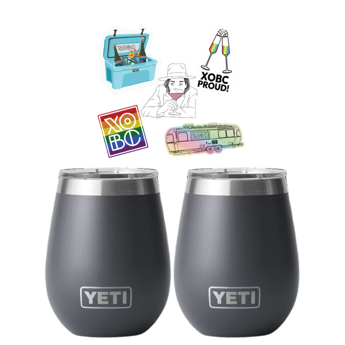 Charcoal Yeti Tumblers + Stickers